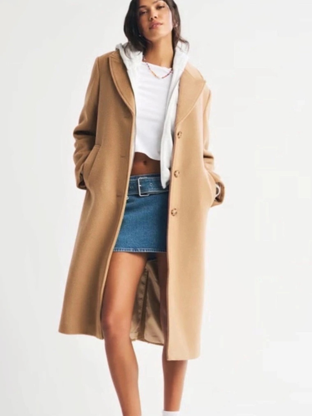 Abercrombie Women's Brown Wool-Style Coat Like New